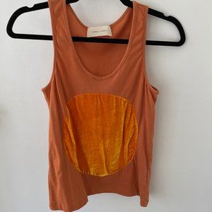 Correll Correll Orange Tank Top Velvet Circle T